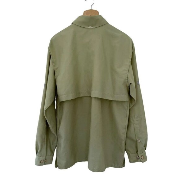 Vtg Tarponwear Green Fishing Shirt Men's Sz M Long Sleeve Button Up Vented - Picture 3 of 9